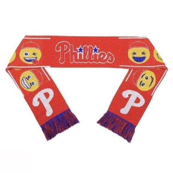 Philadelphia Phillies Teamoji Acrylic Scarf Adult Unisex MLB Forever Collectible - Picture 1 of 1